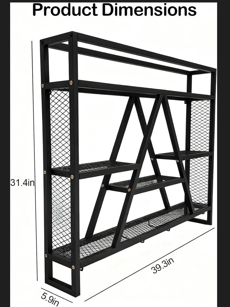 Home Bar Shelves - Metal Bottle & Glass Holder Multi-Purpose