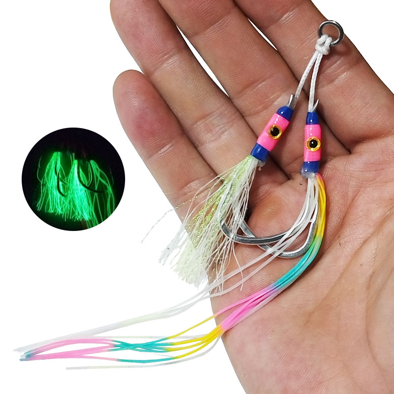 2Pairs/bag Glow Jig Lure Hooks - Jigger Double Sided incelemesi ve fiyatı