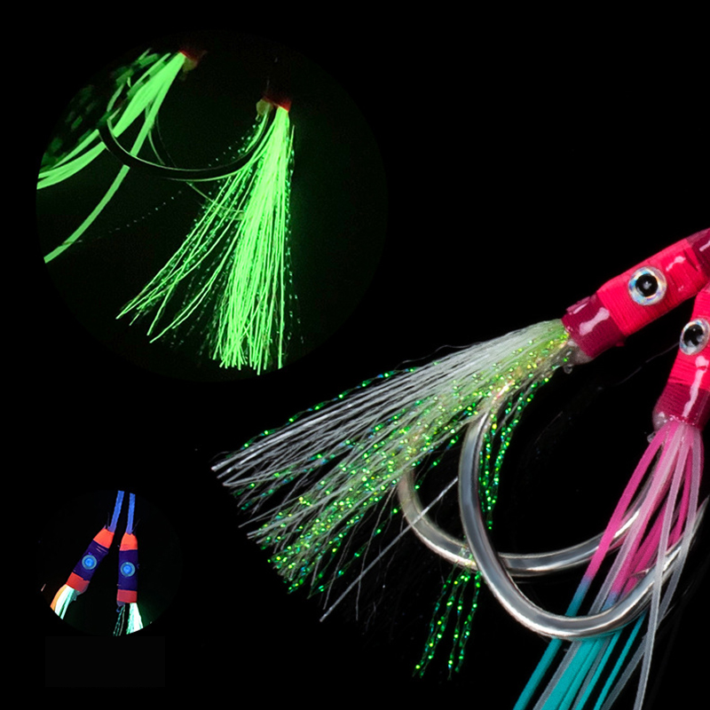 2Pairs/bag Glow Jig Lure Hooks - Jigger Double Sided incelemesi ve fiyatı