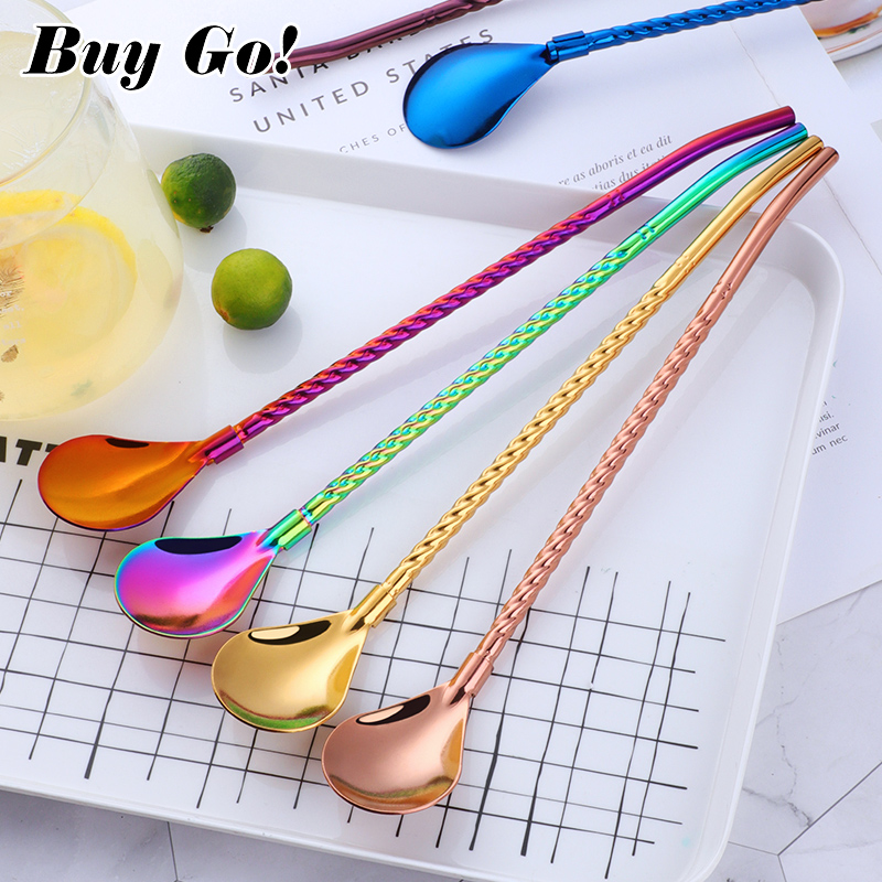 1PC Long Big Twisted Straw Spo - Bar Spoon Twisted incelemesi ve fiyatı