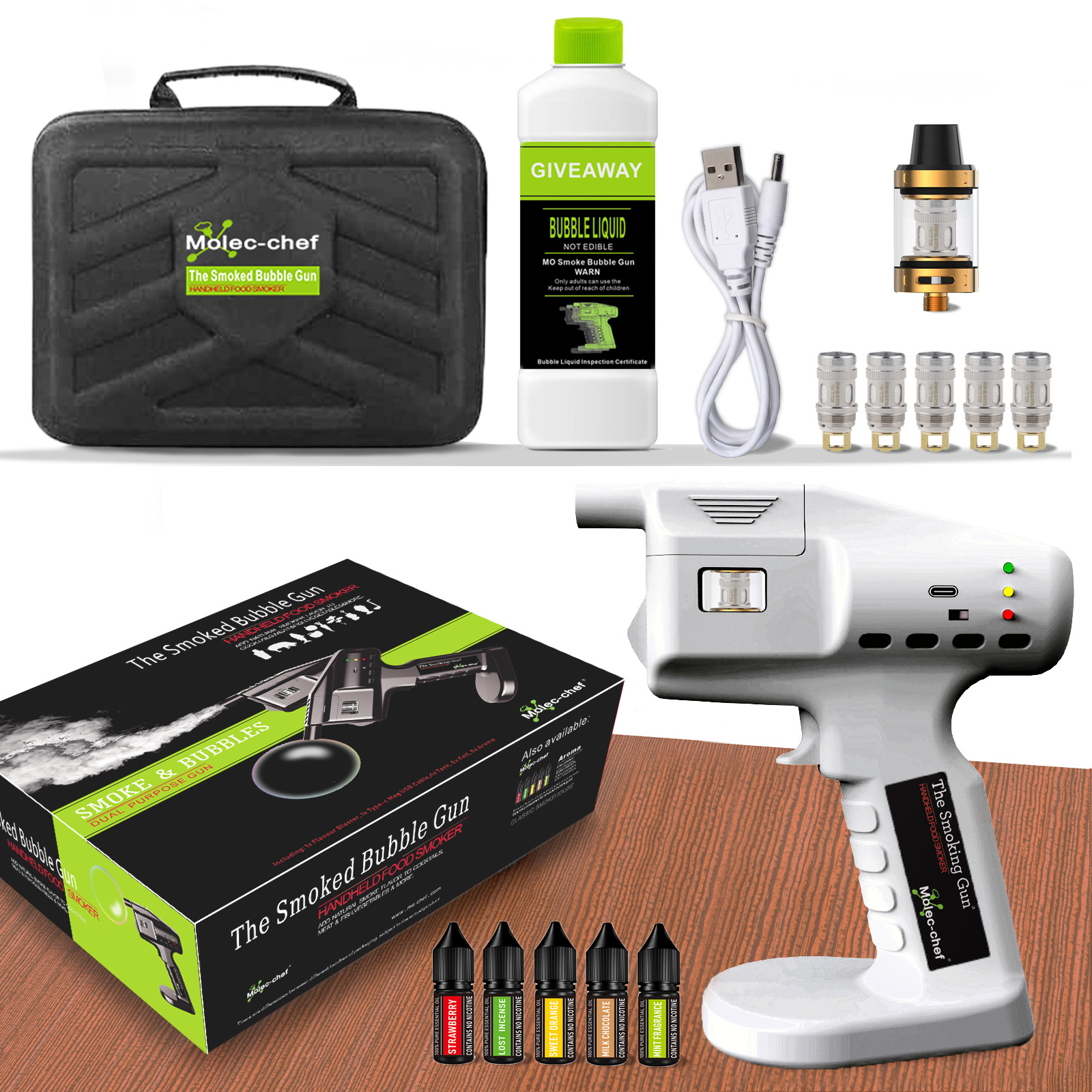 White Smoked Bubble Gun with F - Smoking Gun Kit incelemesi ve fiyatı
