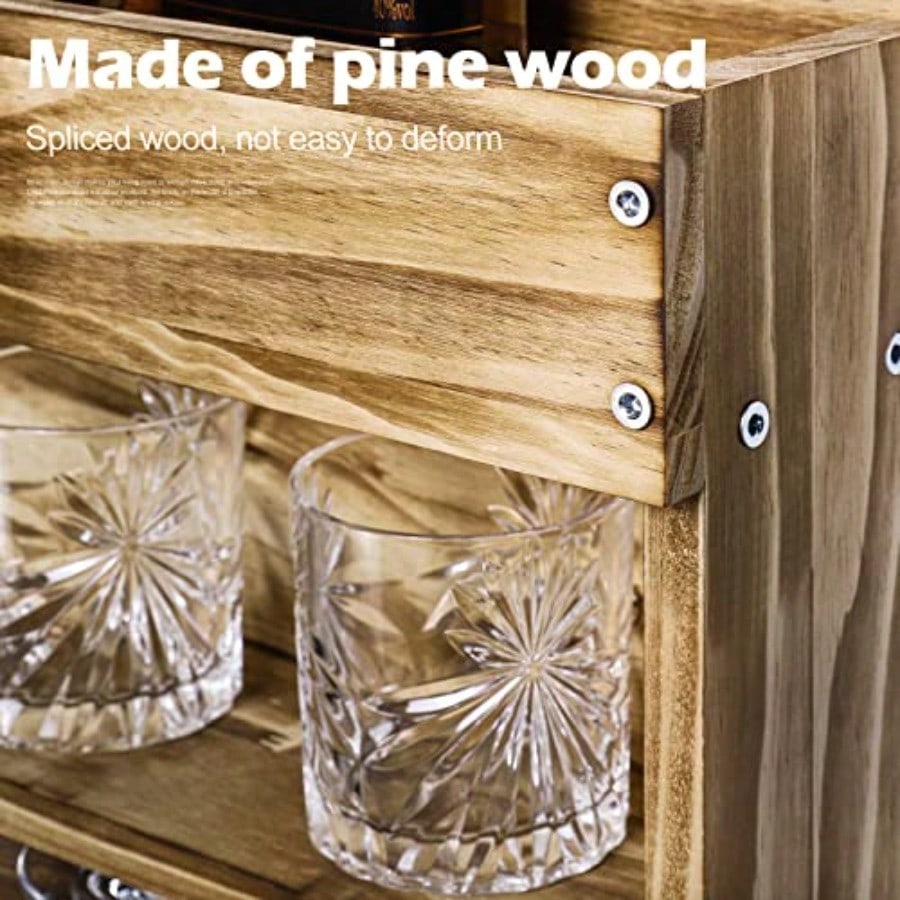 Wine Rack Wall Mounted WoodAlc - Home Bar Shelves incelemesi ve fiyatı