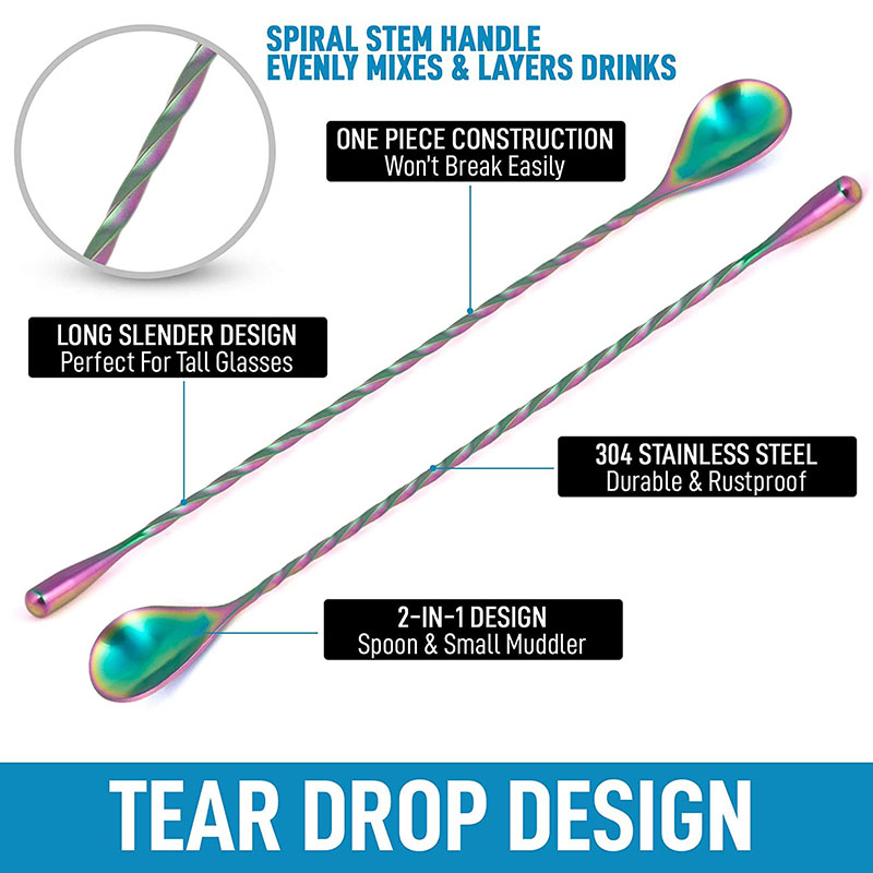 30cm/40cm/50cm Teardrop Cockta - Bar Spoon Twisted incelemesi ve fiyatı