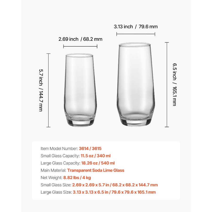 Drinking Glasses Set, 16-Piece - Highball Glass Set incelemesi ve fiyatı