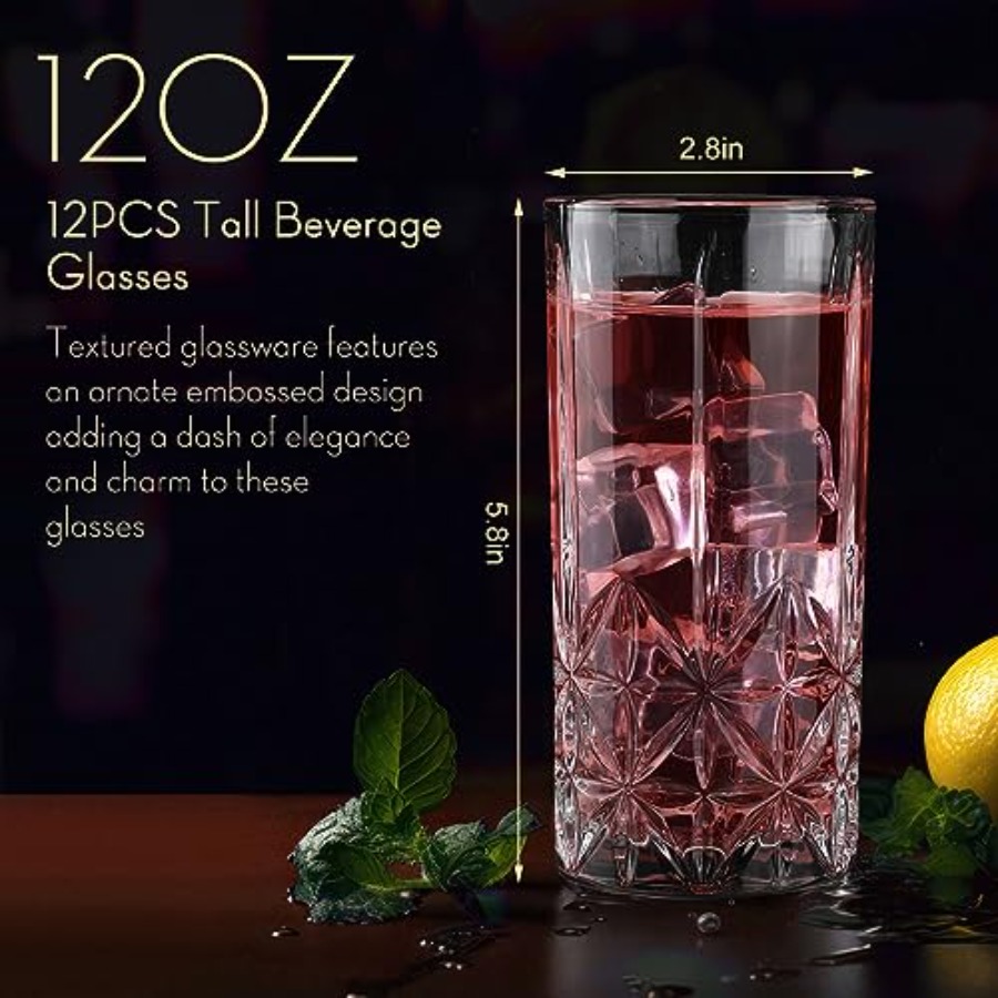 Set of 12 Tall Highball Glasse - Highball Glass Set incelemesi ve fiyatı