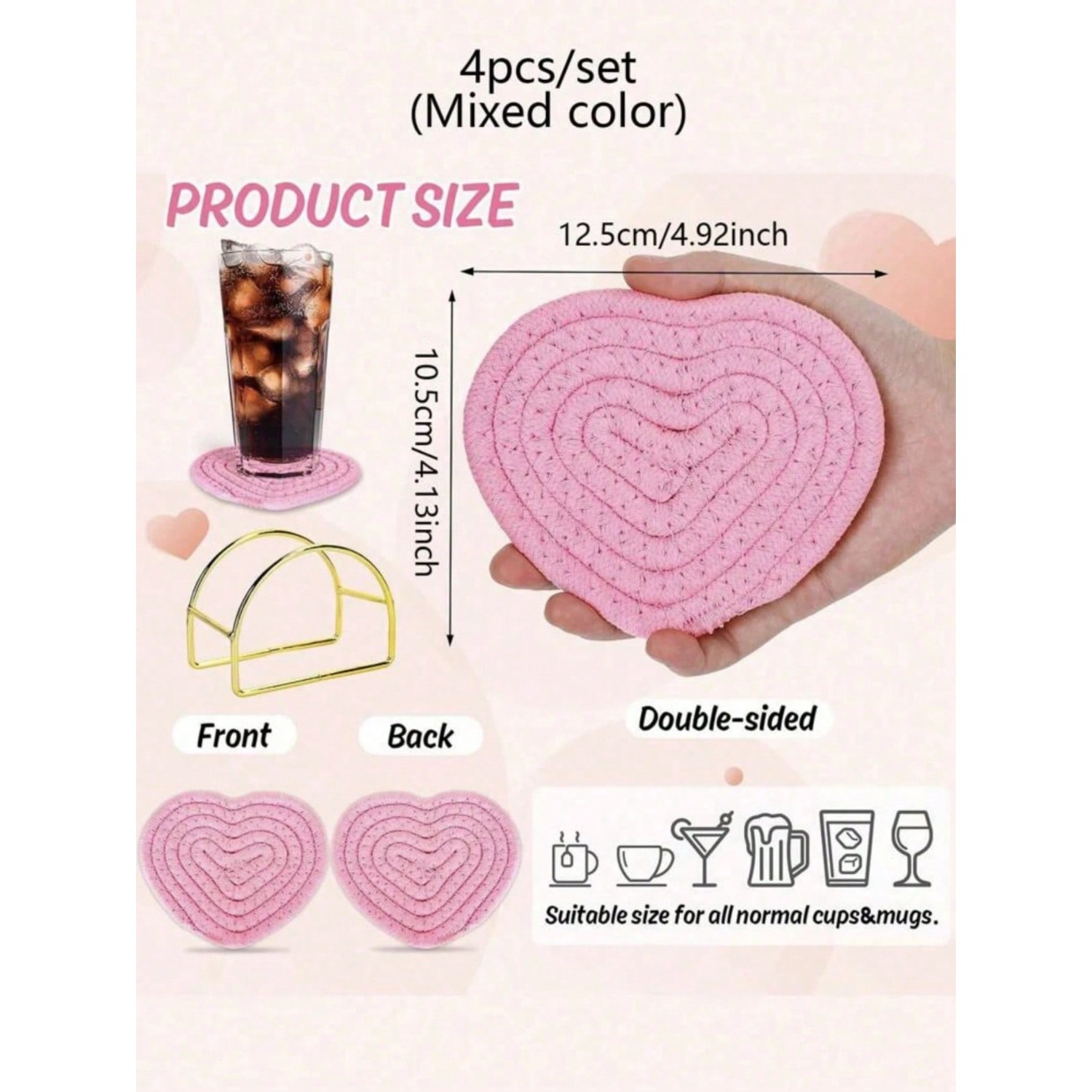 4pcs Valentine's Day Heart Sha - Home Bar Shelves incelemesi ve fiyatı