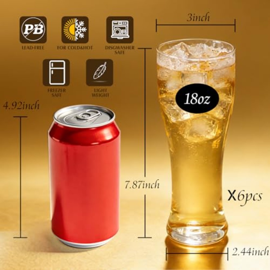 18 oz Pilsner Beer Glasses Set - Highball Glass Set incelemesi ve fiyatı