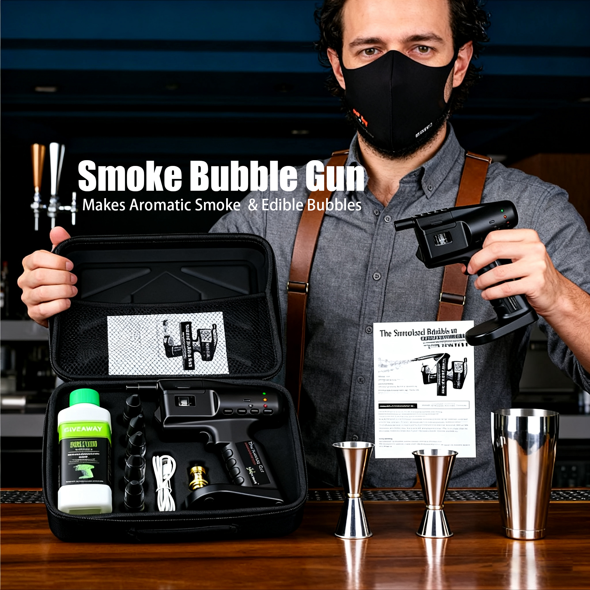 Cocktail Smoke Bubble Gun - US - Smoking Gun Kit incelemesi ve fiyatı