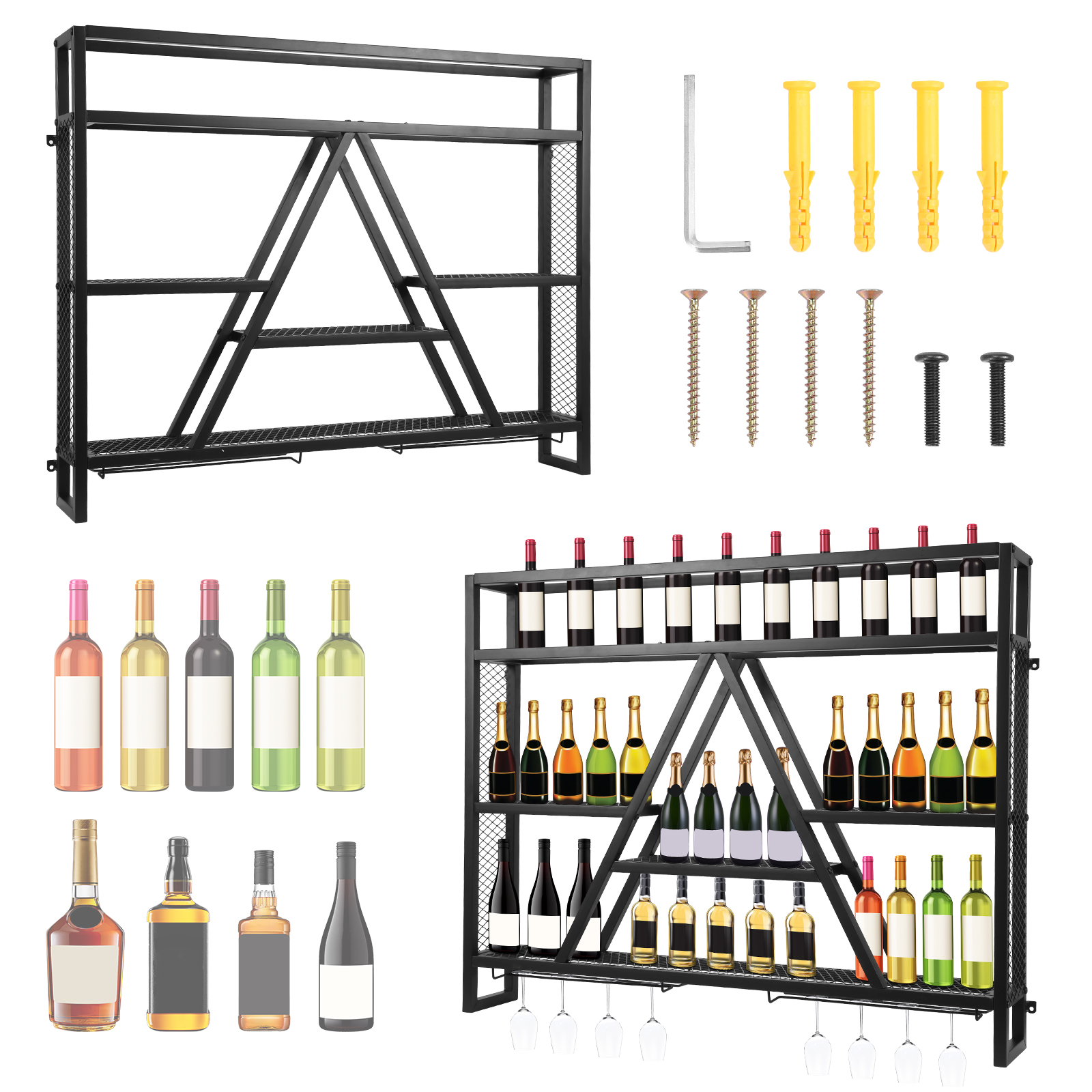 Bar Liquor Bottle Display Shel - Home Bar And Cabinet incelemesi ve fiyatı