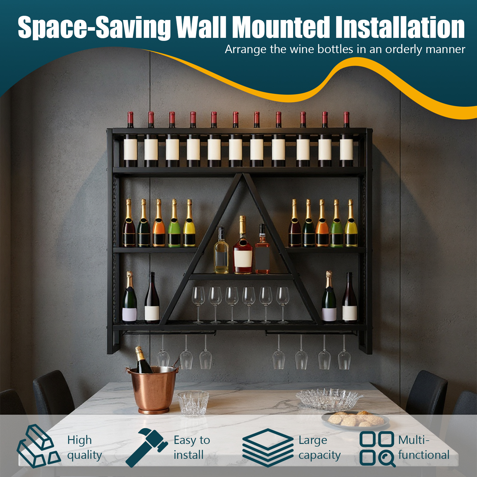 Bar Liquor Bottle Display Shel - Home Bar And Cabinet incelemesi ve fiyatı