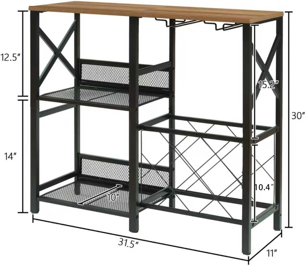 Rustic Freestanding Wine Rack  - Home Bar And Cabinet incelemesi ve fiyatı