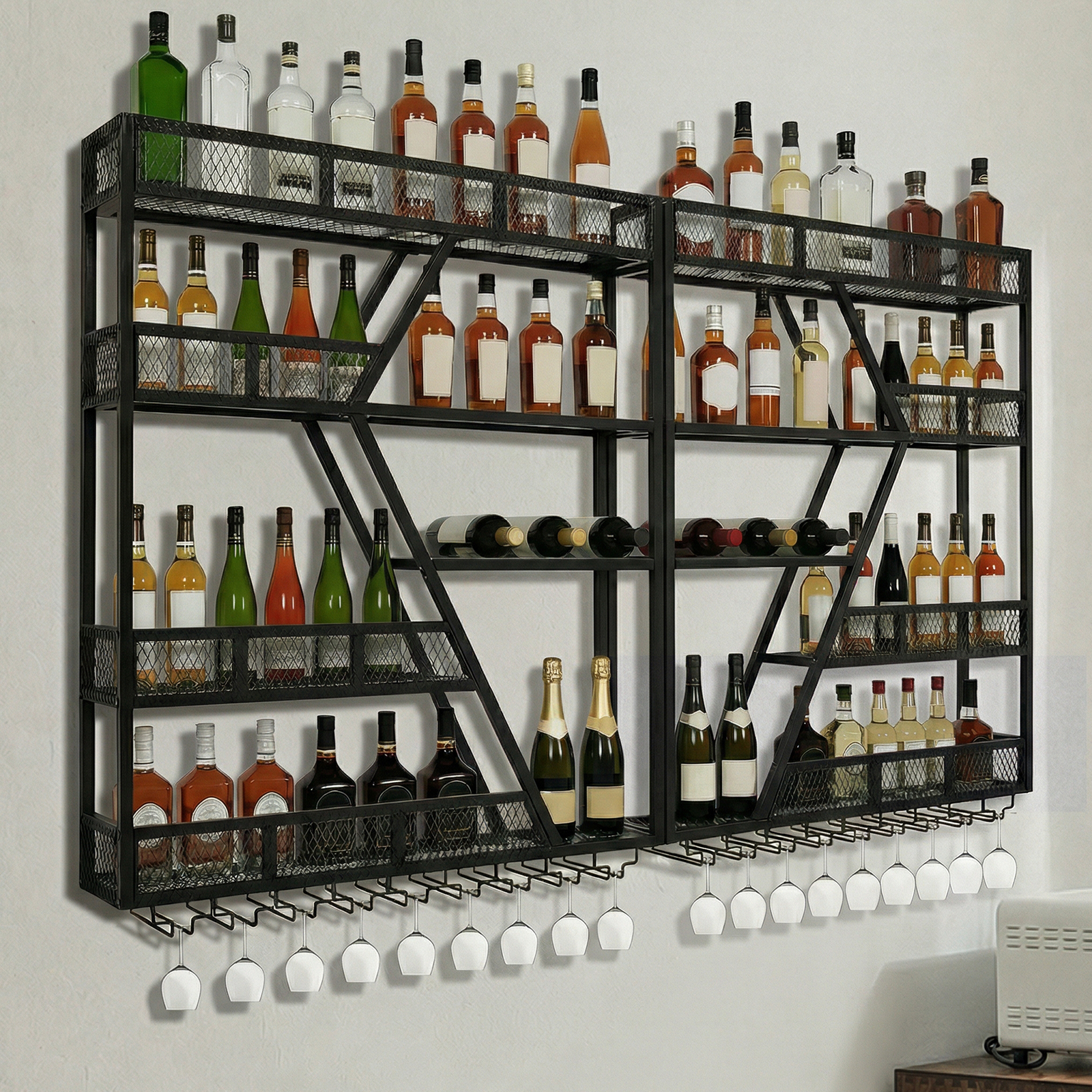 3/4 Tier Wall Mounted Bar Shel - Home Bar Shelves incelemesi ve fiyatı