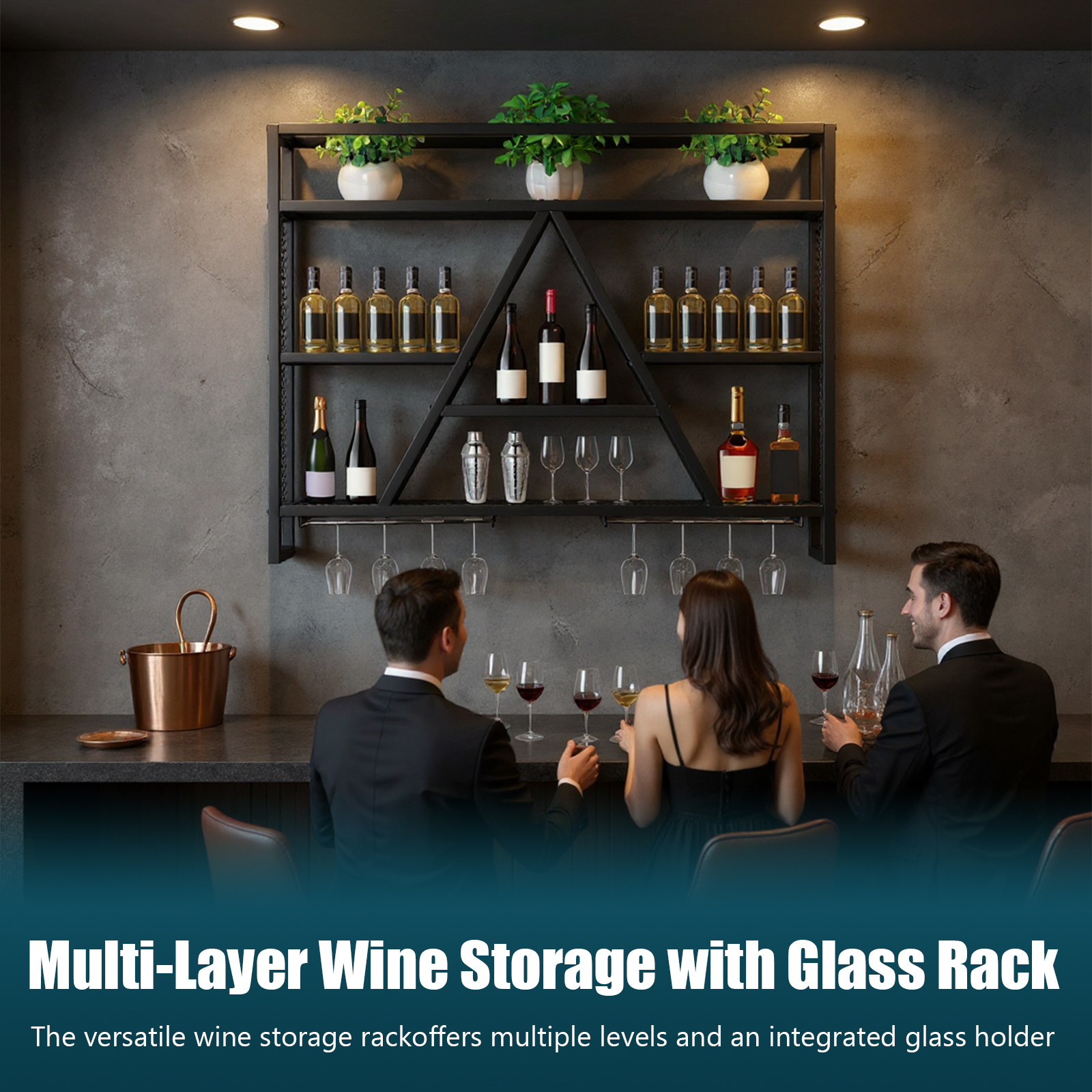 Metal Bottle & Glass Holder Mu - Home Bar Shelves incelemesi ve fiyatı