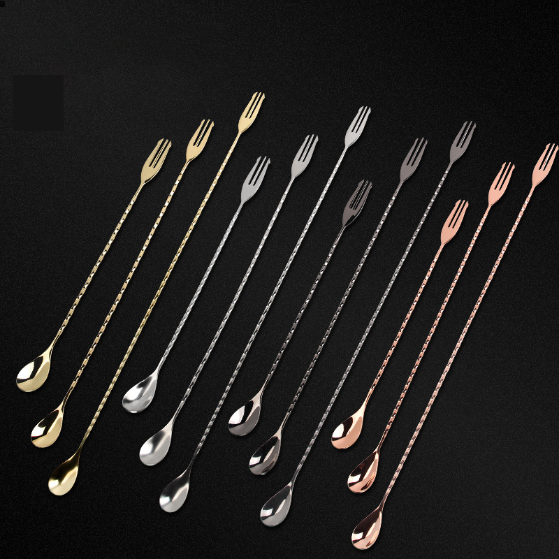 30 40 50cm Bar Spoon With Fork - Bar Spoon Twisted incelemesi ve fiyatı