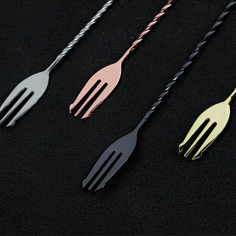 30 40 50cm Bar Spoon With Fork - Bar Spoon Twisted incelemesi ve fiyatı
