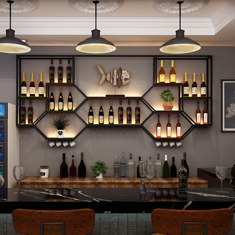 Metal Shelves Wine Cabinet Liv - Home Bar And Cabinet incelemesi ve fiyatı