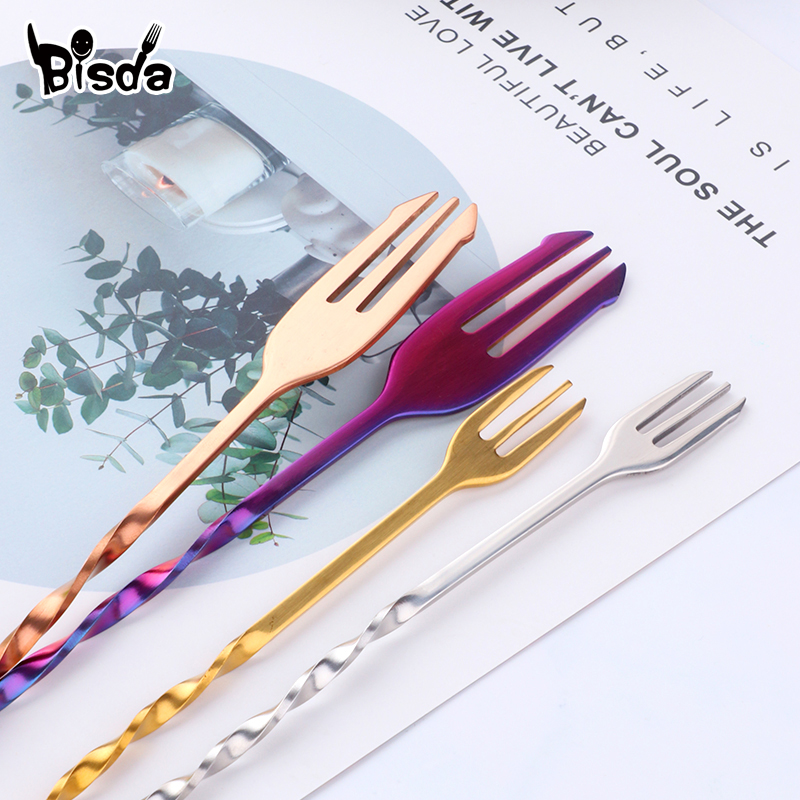 Cocktail Bar Spoons with Fork, - Bar Spoon Twisted incelemesi ve fiyatı