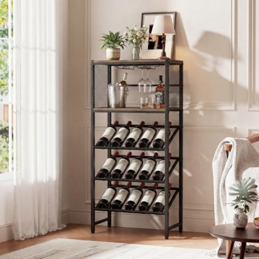 Corner Wine Rack with Glass Ho - Home Bar And Cabinet incelemesi ve fiyatı