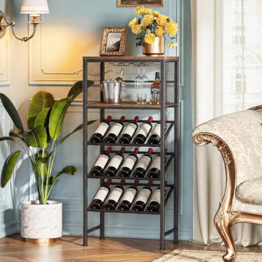 Corner Wine Rack with Glass Ho - Home Bar And Cabinet incelemesi ve fiyatı
